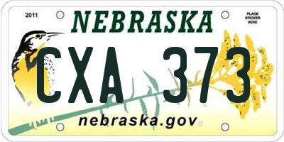NE license plate CXA373