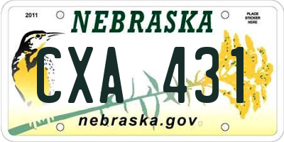 NE license plate CXA431