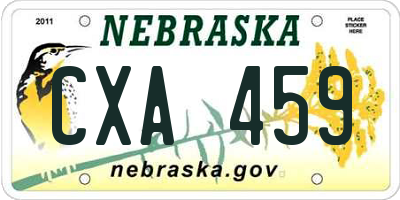 NE license plate CXA459