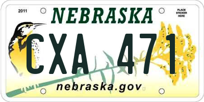NE license plate CXA471