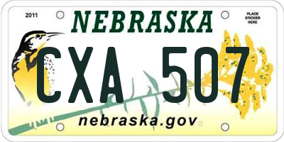 NE license plate CXA507