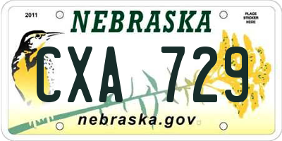 NE license plate CXA729