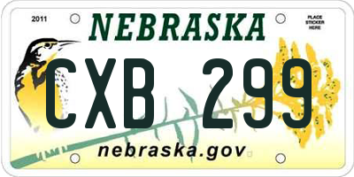 NE license plate CXB299