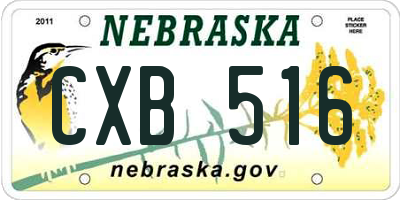 NE license plate CXB516