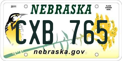 NE license plate CXB765