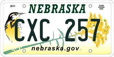 NE license plate CXC257