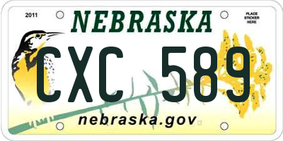 NE license plate CXC589