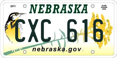 NE license plate CXC616