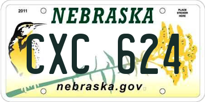 NE license plate CXC624