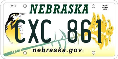NE license plate CXC861