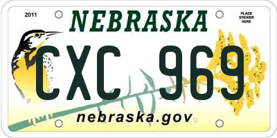 NE license plate CXC969