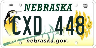 NE license plate CXD448