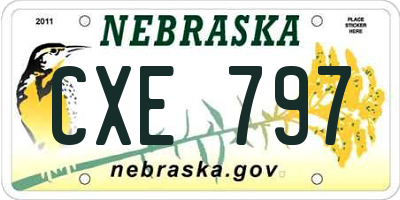 NE license plate CXE797