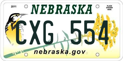 NE license plate CXG554