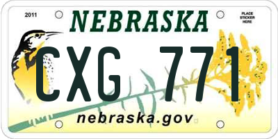 NE license plate CXG771