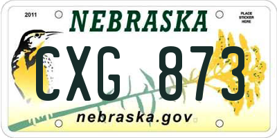 NE license plate CXG873