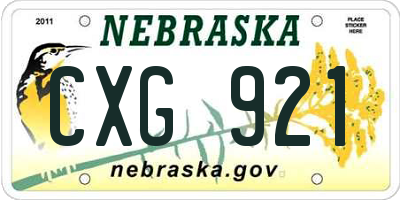NE license plate CXG921