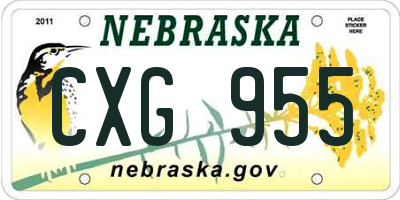 NE license plate CXG955