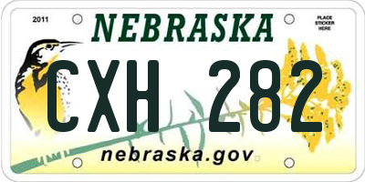 NE license plate CXH282