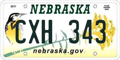 NE license plate CXH343