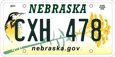 NE license plate CXH478