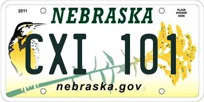 NE license plate CXI101