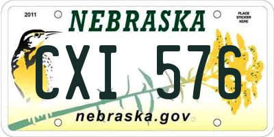 NE license plate CXI576