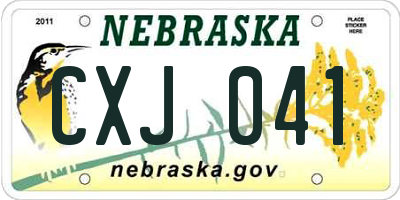 NE license plate CXJ041