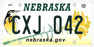 NE license plate CXJ042
