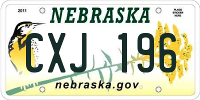 NE license plate CXJ196