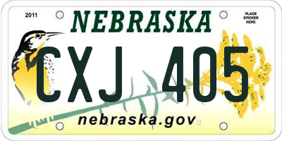 NE license plate CXJ405