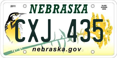 NE license plate CXJ435