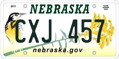 NE license plate CXJ457