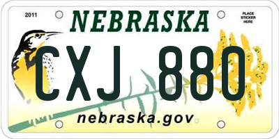NE license plate CXJ880