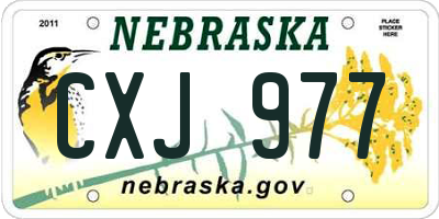 NE license plate CXJ977