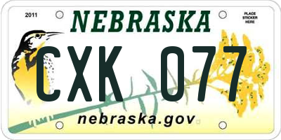 NE license plate CXK077