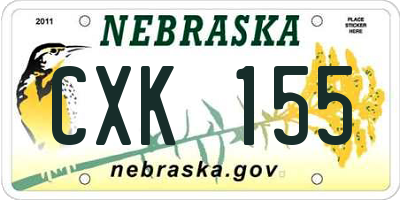 NE license plate CXK155