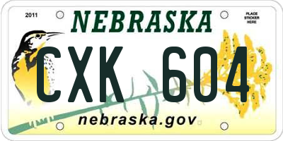 NE license plate CXK604