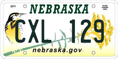 NE license plate CXL129