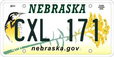 NE license plate CXL171