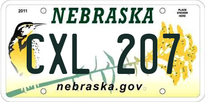 NE license plate CXL207