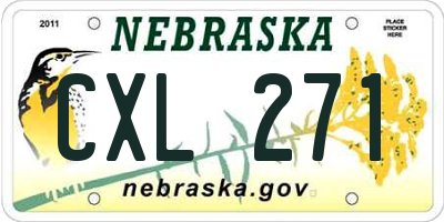 NE license plate CXL271