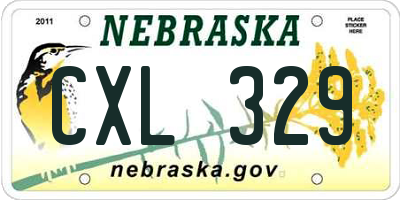 NE license plate CXL329