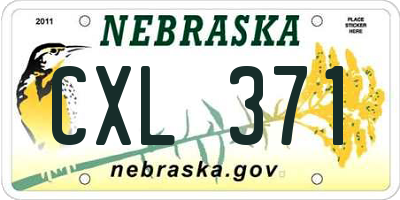 NE license plate CXL371