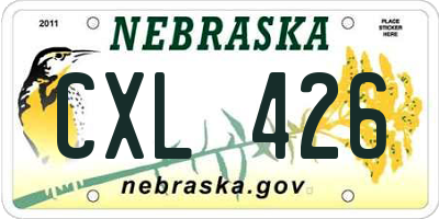 NE license plate CXL426