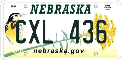 NE license plate CXL436