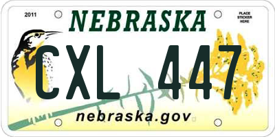 NE license plate CXL447