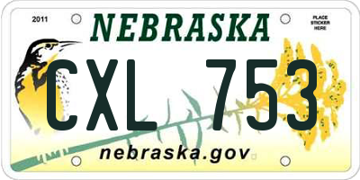 NE license plate CXL753