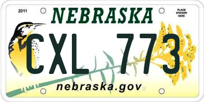 NE license plate CXL773