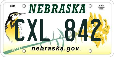 NE license plate CXL842